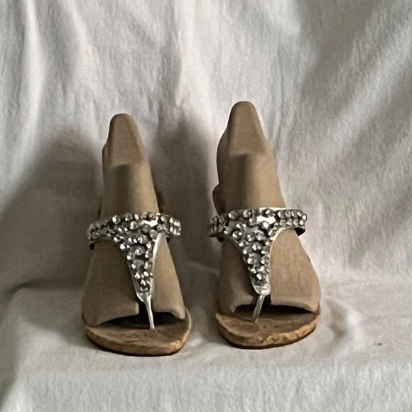 *Like New* Gianni Bini Cork Wedge ‘Rhinestone’ Flop Flop/Sandals - Picture 1 of 9